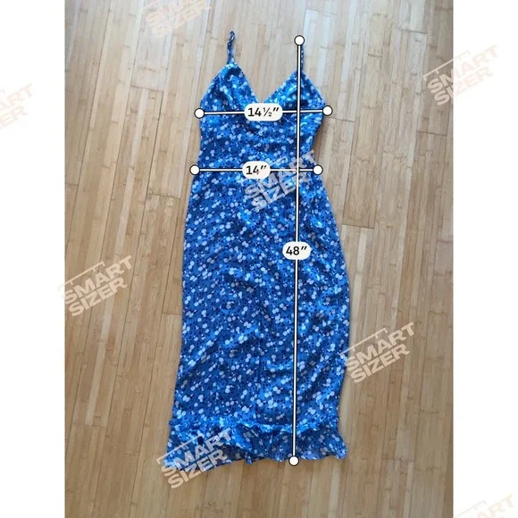 Majorelle Babydoll Midi Dress Sz S Ditsy Floral Garden Blue Feminine Y2K Fairy - Picture 12 of 12